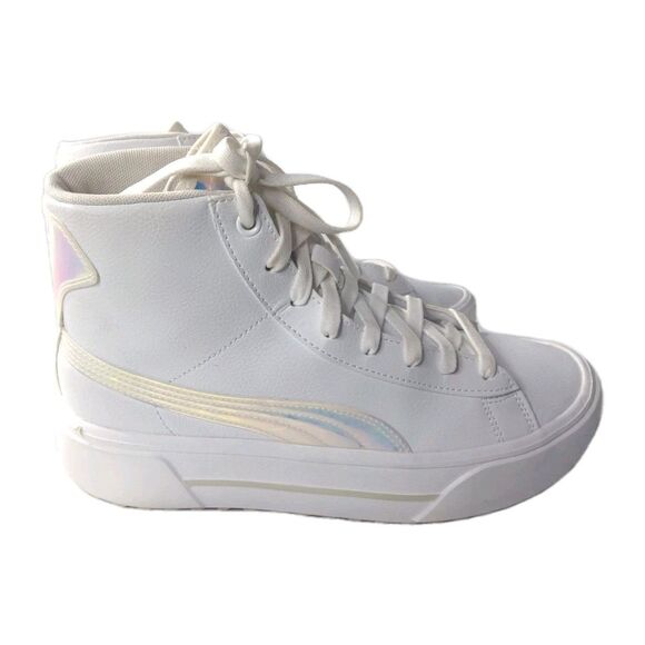 Puma Kaia Mid Sneakers Women's Size 8 Shoes White Iridescent - Picture 3 of 8